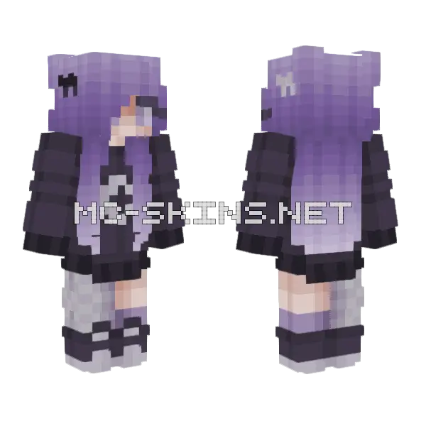 Luna Minecraft skin, front and back