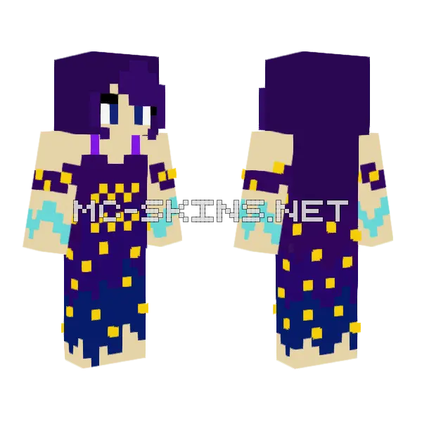 Luna Aquarius Zodiac Skin Minecraft skin, front and back