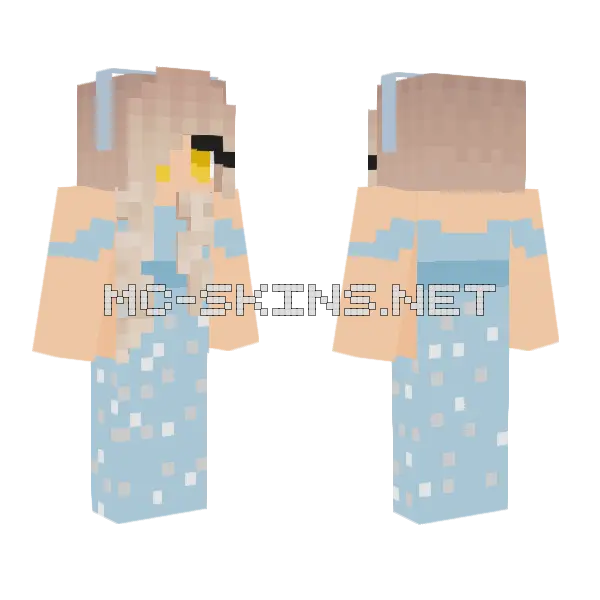 Luna Blue Dress Minecraft skin, front and back