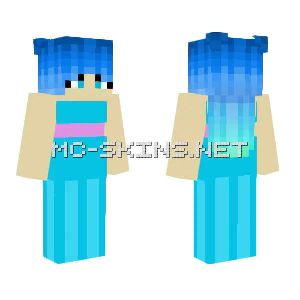 Luna Blue Outfit Minecraft skin, front and back