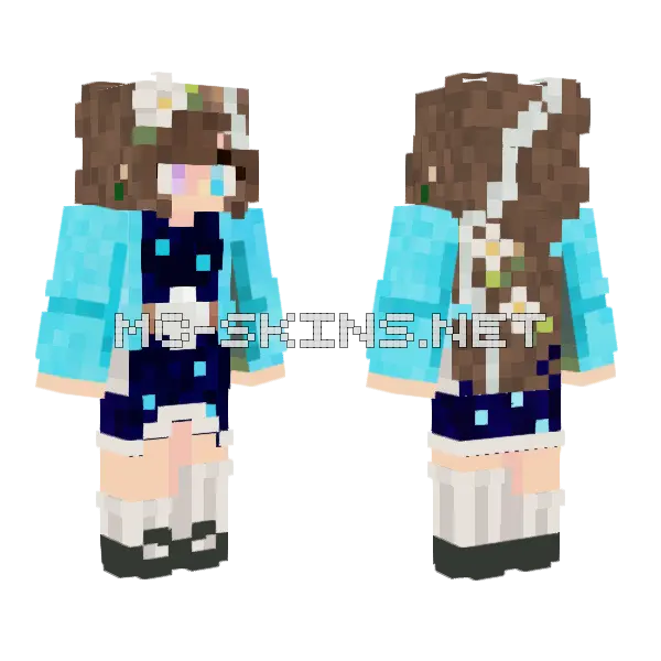 Luna Dark Green Skin Minecraft skin, front and back