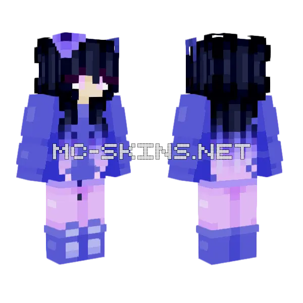 Luna OC Minecraft skin, front and back