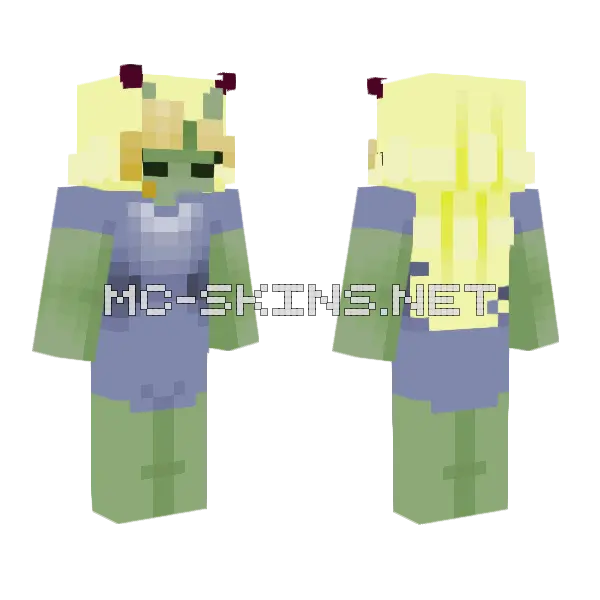 Luna The Alien Minecraft skin, front and back