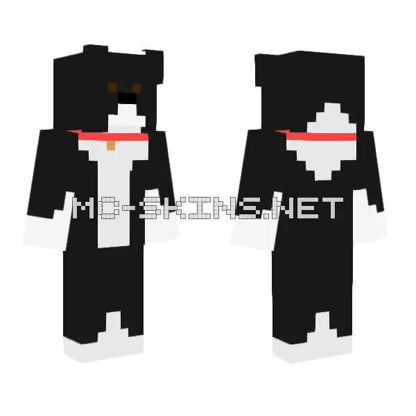 Luna The Dog Minecraft skin, front and back