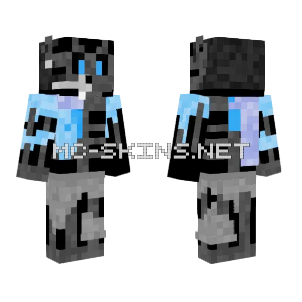 Luna The Husky Minecraft skin, front and back