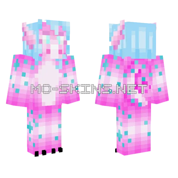 Luna The Shark Minecraft skin, front and back