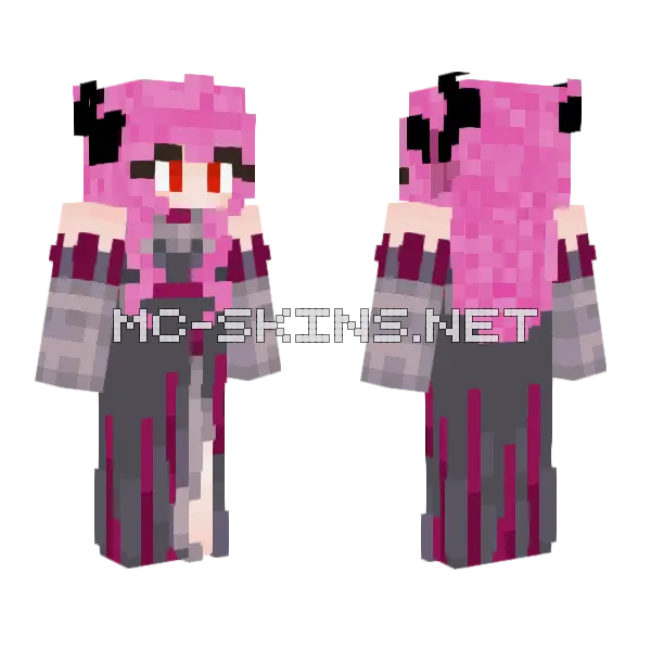 Luna Vamp OC Minecraft skin, front and back