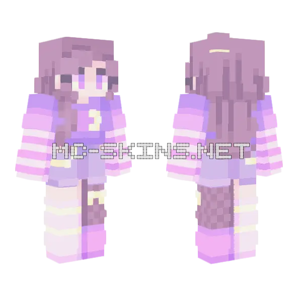 Lunar Girl Minecraft skin, front and back
