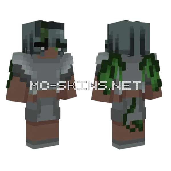 Lunar Rock Golem Minecraft skin, front and back