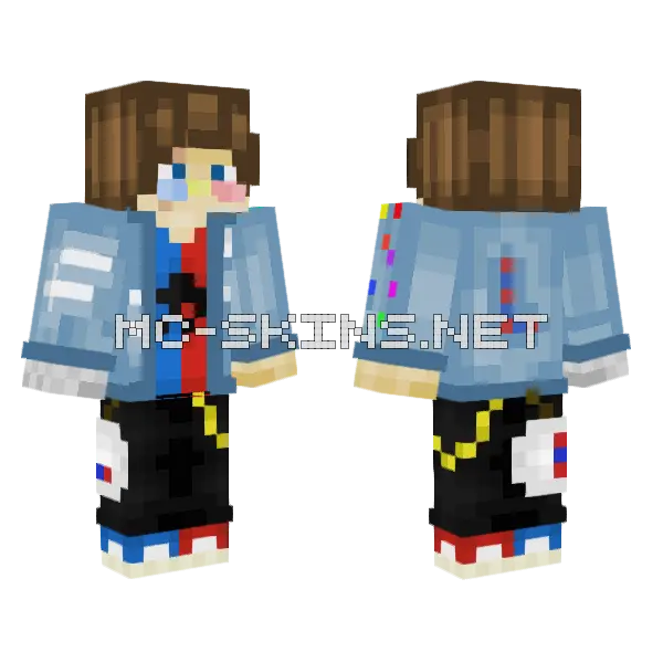 Lushyy Human Casual Jacket Minecraft skin, front and back