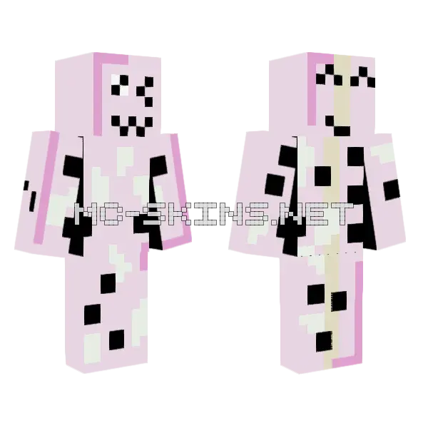 Lychee Bubble Tea Minecraft skin, front and back
