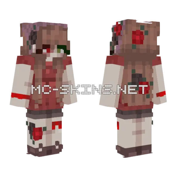 Lys Bound Life Red Minecraft skin, front and back