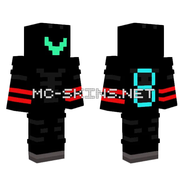 Lyx8 Vortex Titans Minecraft skin, front and back