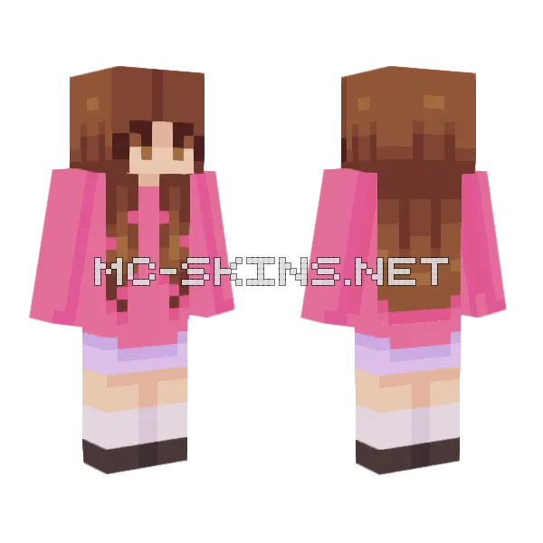 Mabel Pink Outfit Minecraft skin, front and back