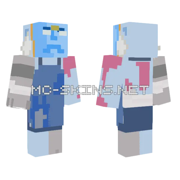 Mad Eyes Minecraft skin, front and back