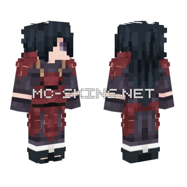 Madara Uchiha Minecraft skin, front and back