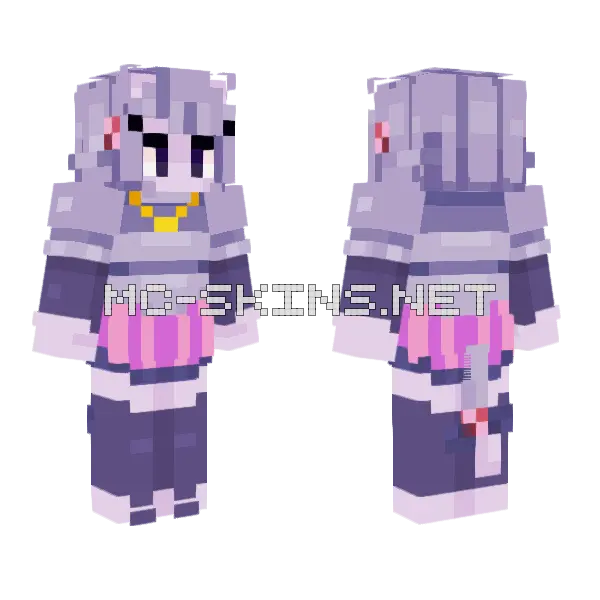 Maddie Ghost Mew Mew Pink Minecraft skin, front and back