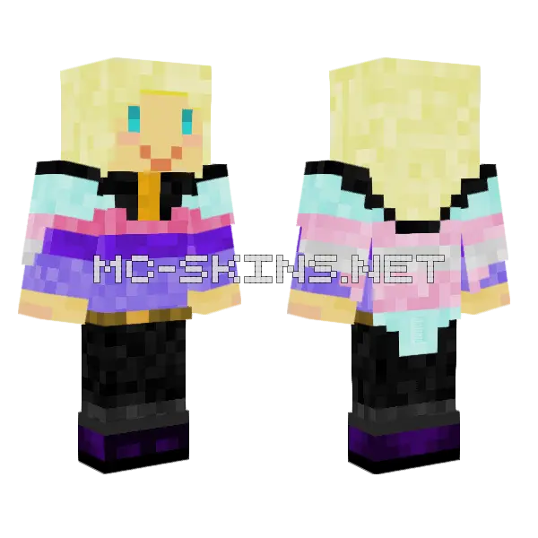 Madeline Minecraft skin, front and back