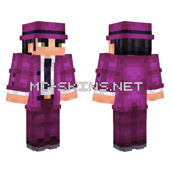 Mafia Deluxe Pink Minecraft skin, front and back