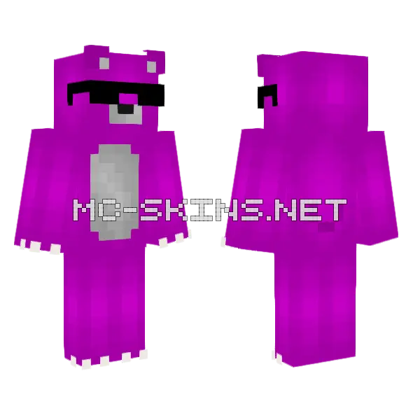 Magenta Bear, front and back