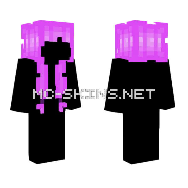 Magenta Hair Base Minecraft skin, front and back