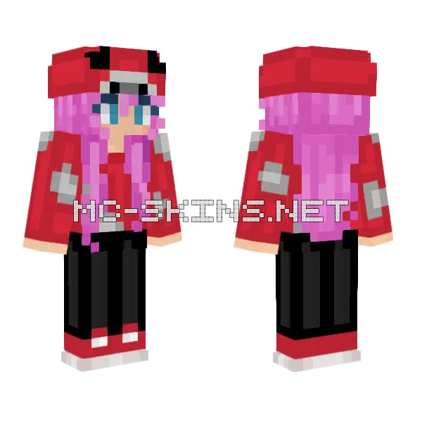 Magenta Mushroom Hoodie Minecraft skin, front and back