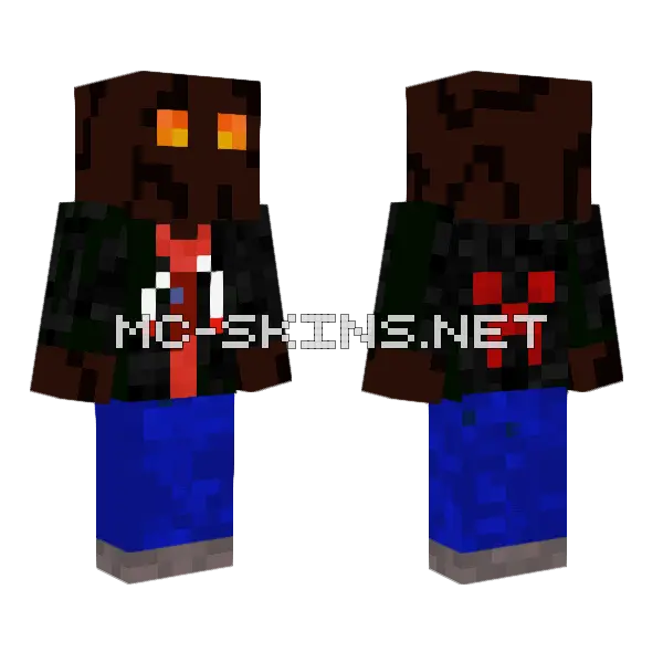 Magma Cube 3 Minecraft skin, front and back