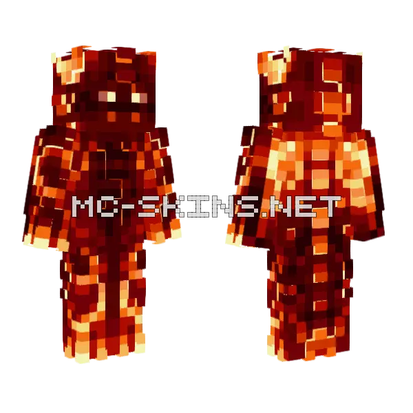Magma Dragon Minecraft skin, front and back