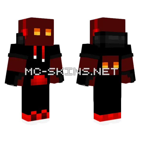 Magma Man Minecraft skin, front and back