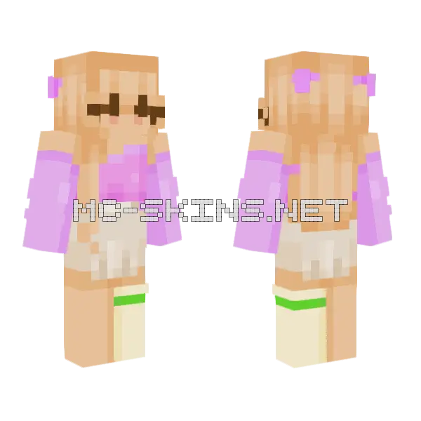 Magnolia Flower Series Minecraft skin, front and back