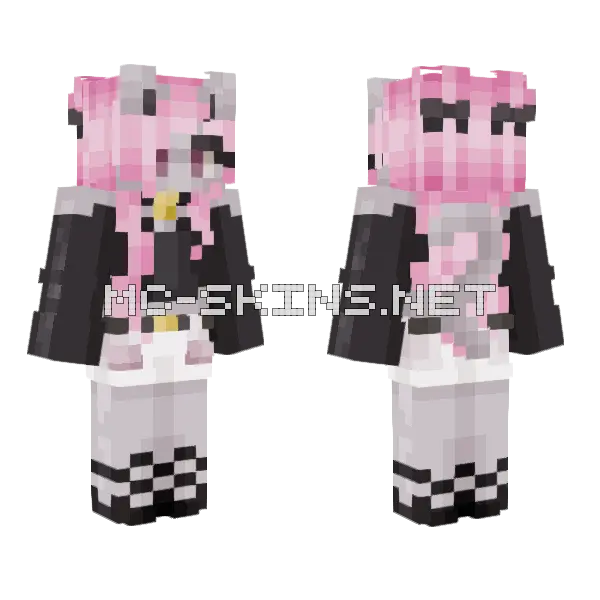 Magnolia Rose Crop Top Minecraft skin, front and back