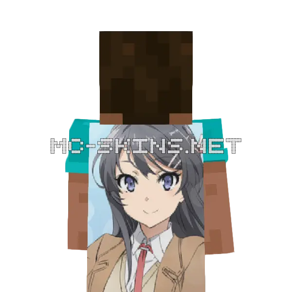 Mai Sakurajima Minecraft cape worn on a player