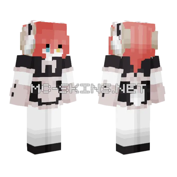 Maid Boy Chibi Minecraft skin, front and back