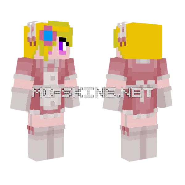Maid Chica Minecraft skin, front and back