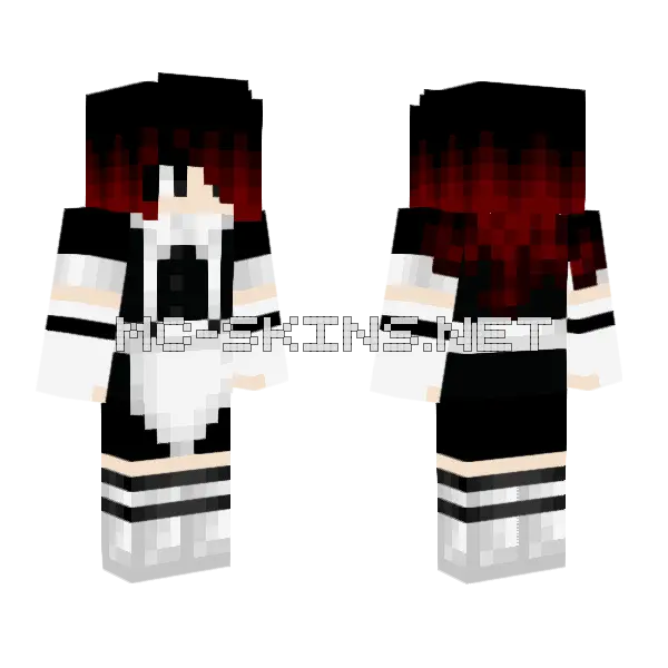 Maid Girl Minecraft skin, front and back