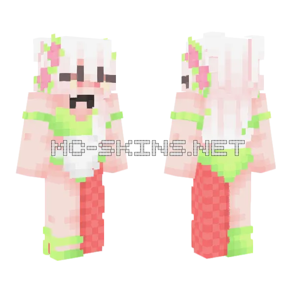 Maid Keroppi Minecraft skin, front and back