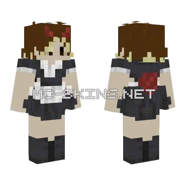Maid Void Minecraft skin, front and back