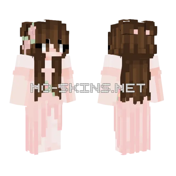 Maja Pink Dress Minecraft skin, front and back