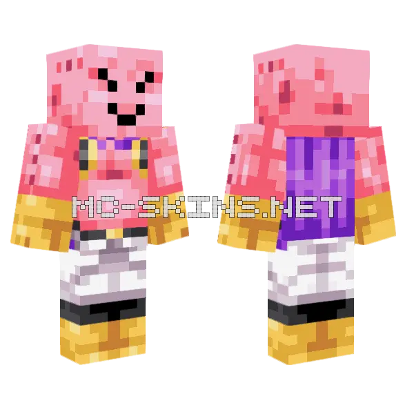 Majin Buu Minecraft skin, front and back