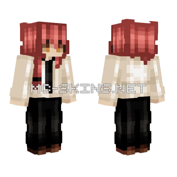 Makima Girl Minecraft skin, front and back