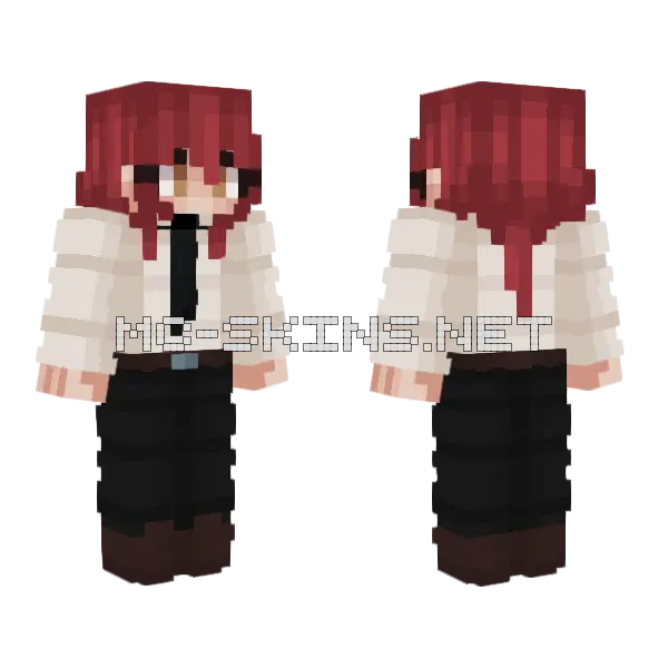 Makima Girl Minecraft skin, front and back