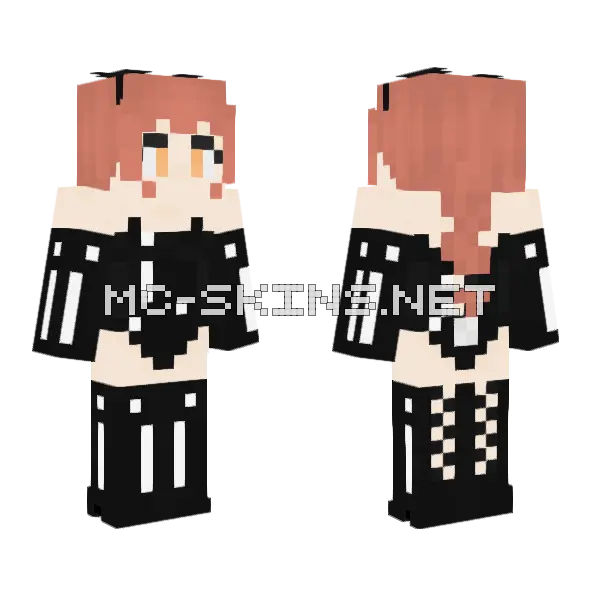 Makima Shiny Bunny Minecraft skin, front and back