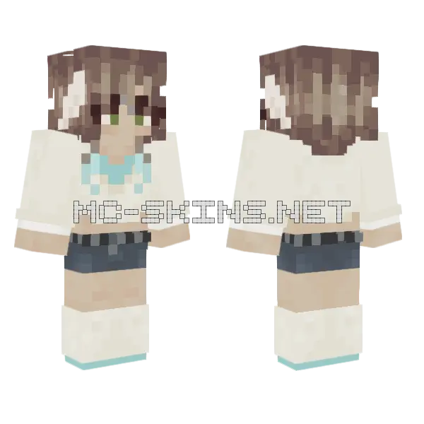 Malachite Girl Minecraft skin, front and back