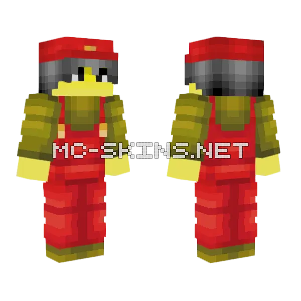 Male 1985 Mario Uniform Minecraft skin, front and back
