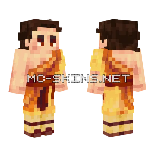 Male Airbending Acolyte Minecraft skin, front and back