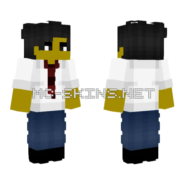 Male Casual Witness Outfit Red Minecraft skin, front and back