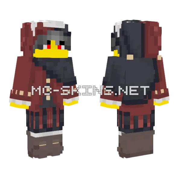 Male Clown Outfit Clown Mask Minecraft skin, front and back
