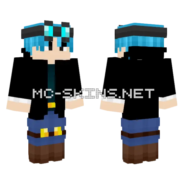 Male Dantdm Diamond Minecart Minecraft skin, front and back