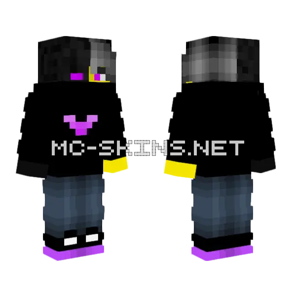 Male Ender Infection Minecraft skin, front and back