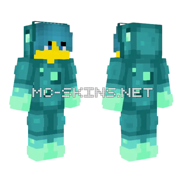 Male Glow Squid Onesie Minecraft skin, front and back
